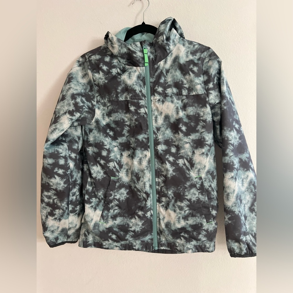 Cat & Jack Kids Tie-Dye Raincoat - Black and White